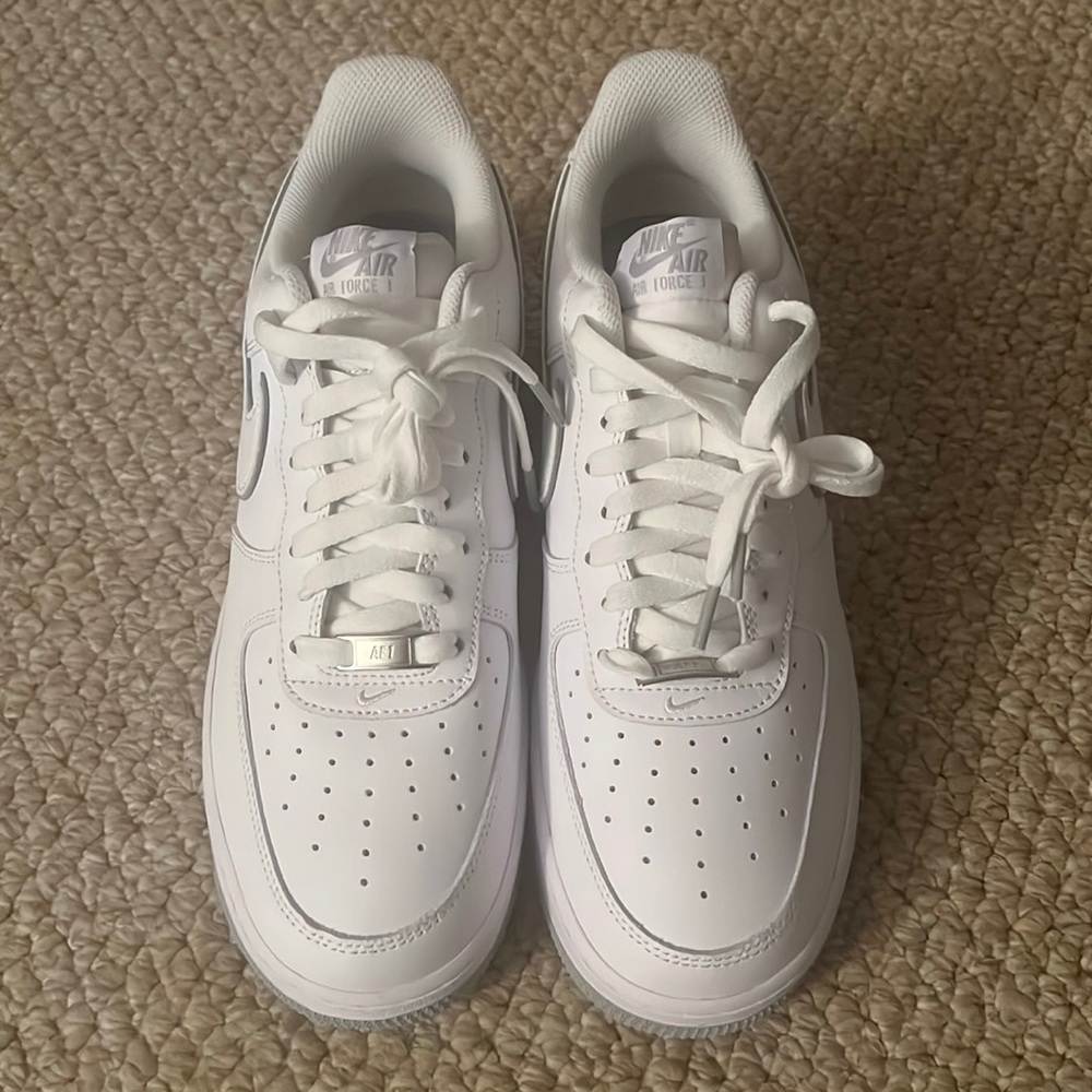 Nike Air Force 1 White and Gray Sneakers